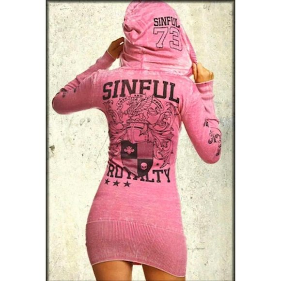 Sinful AFFLICTION Women's Top DAKOTA SWEATER DRESS - Picture 8 of 9